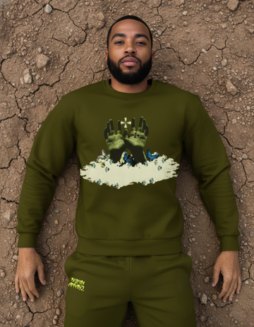Allover Men's Karaka Green Sweatshirt-Conquerors