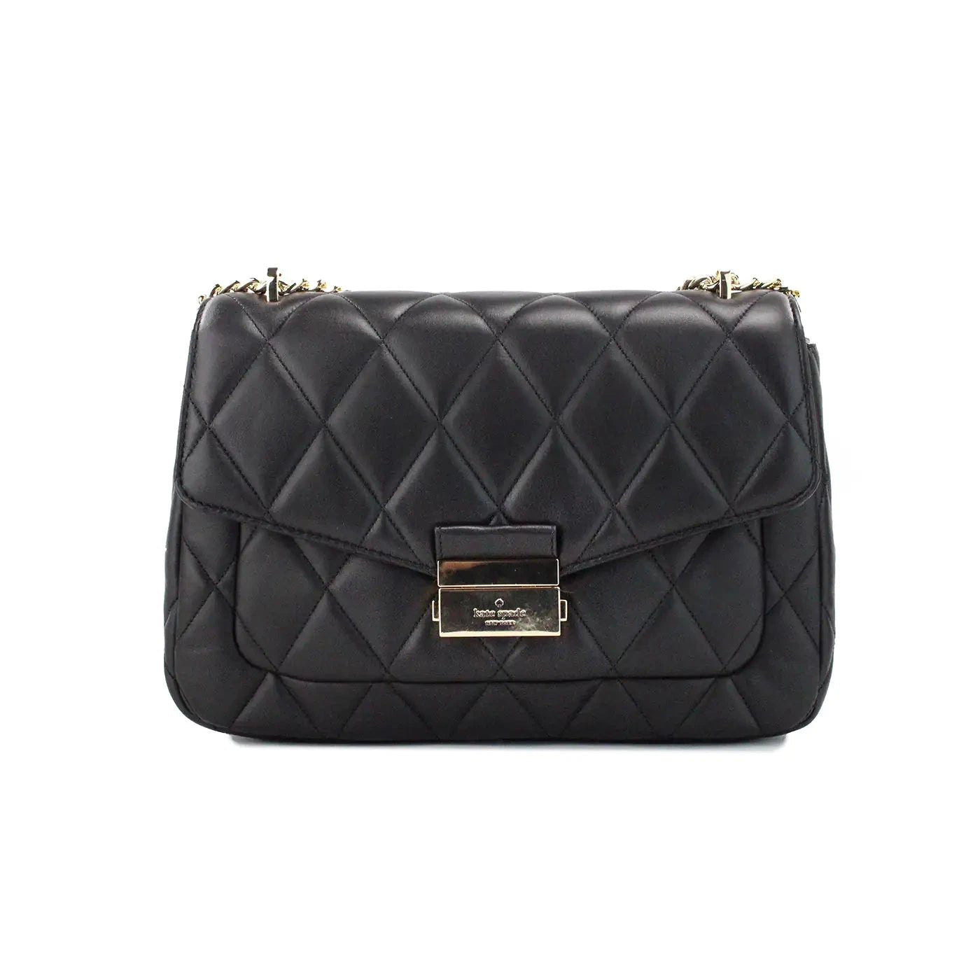 Kate Spade Carey Medium Black Quilted Flap Shoulder Bag - Velora Luxury Fashion