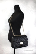 Kate Spade Carey Medium Black Quilted Flap Shoulder Bag - Velora Luxury Fashion