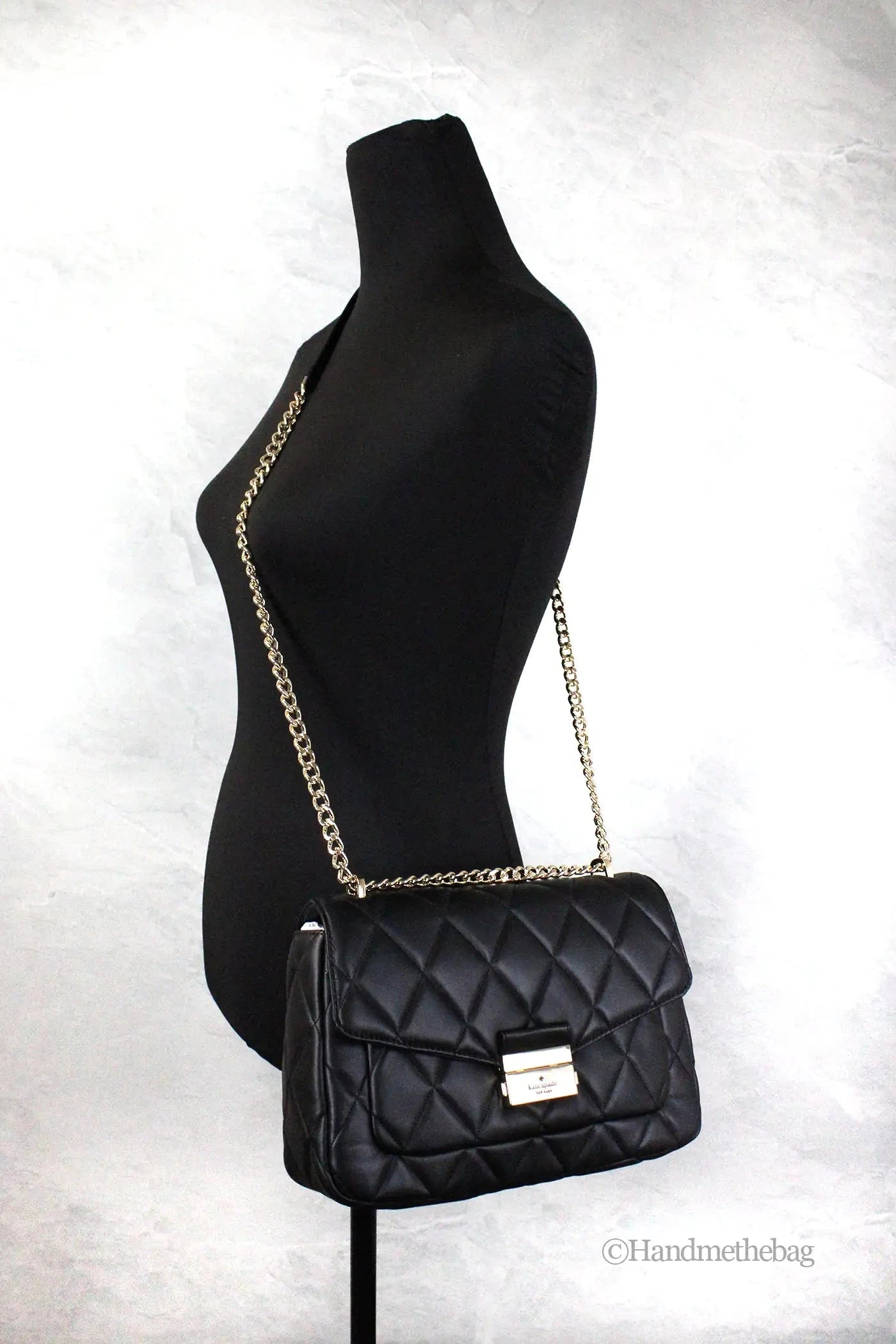 Kate Spade Carey Medium Black Quilted Flap Shoulder Bag - Velora Luxury Fashion