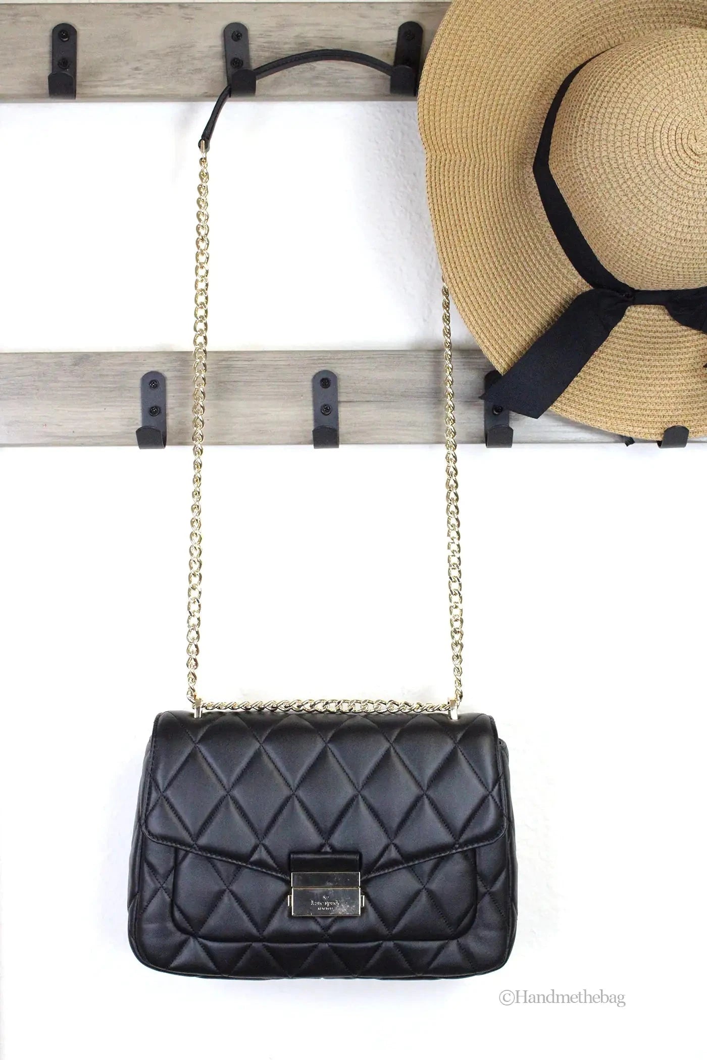 Kate Spade Carey Medium Black Quilted Flap Shoulder Bag - Velora Luxury Fashion
