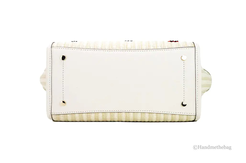 Kate Spade Ella Embroidered Straw Ladybug Handbag - Velora Luxury Fashion