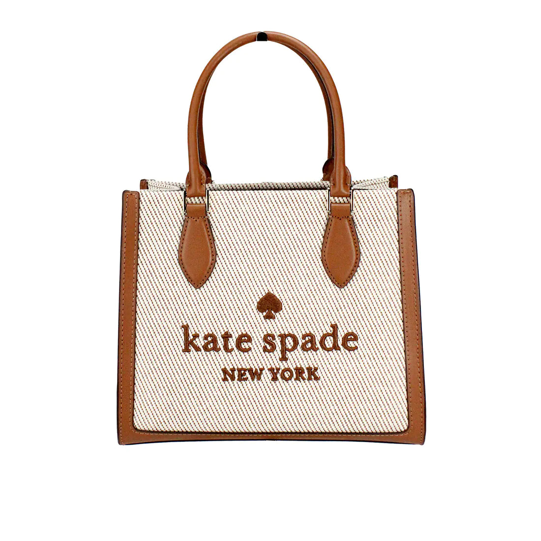 Kate Spade Ellie Small Warm Gingerbread Canvas Crossbody Tote - Velora Luxury Fashion