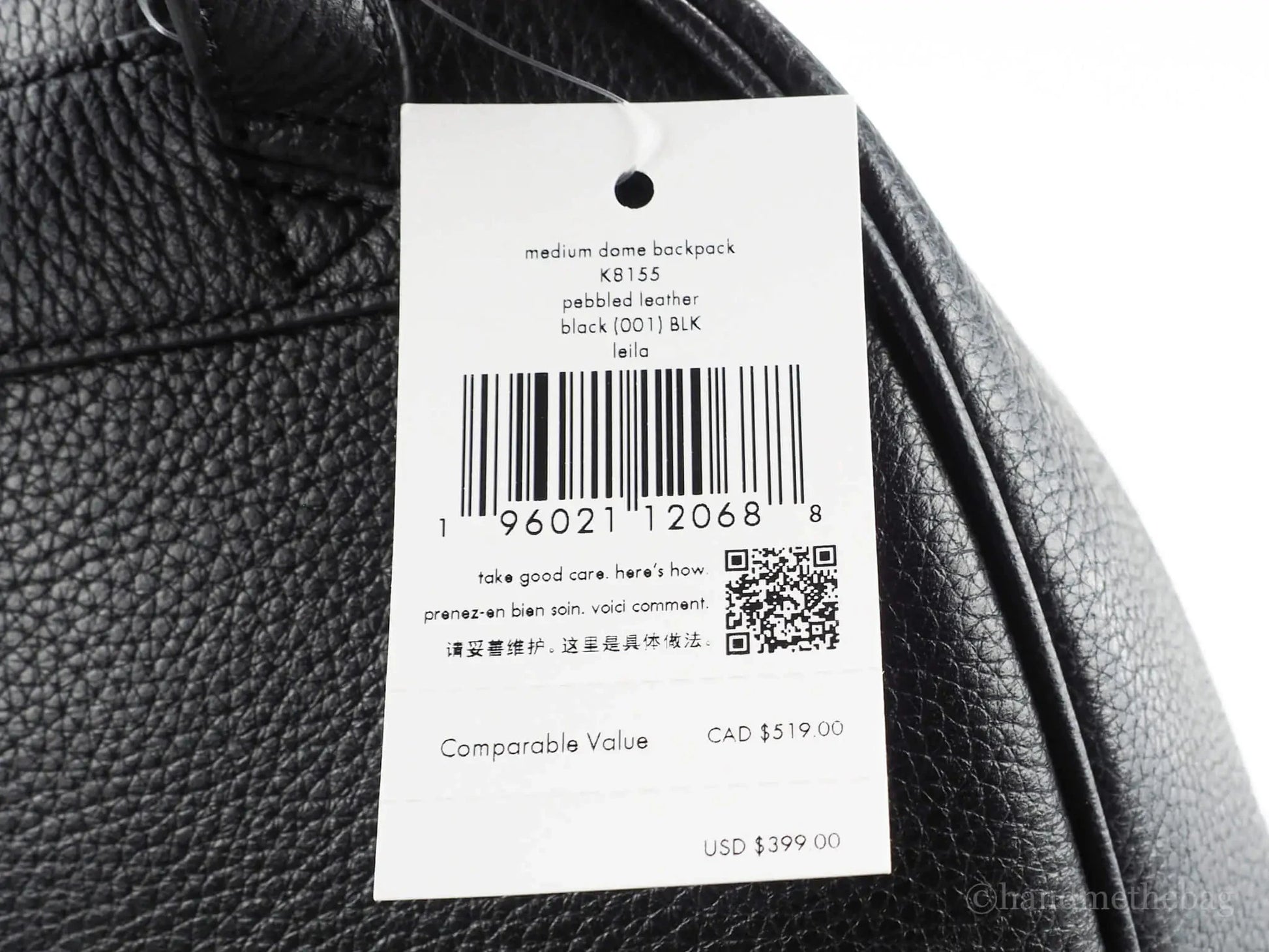 Kate Spade Leila Medium Black Leather Dome Shoulder Backpack - Velora Luxury Fashion
