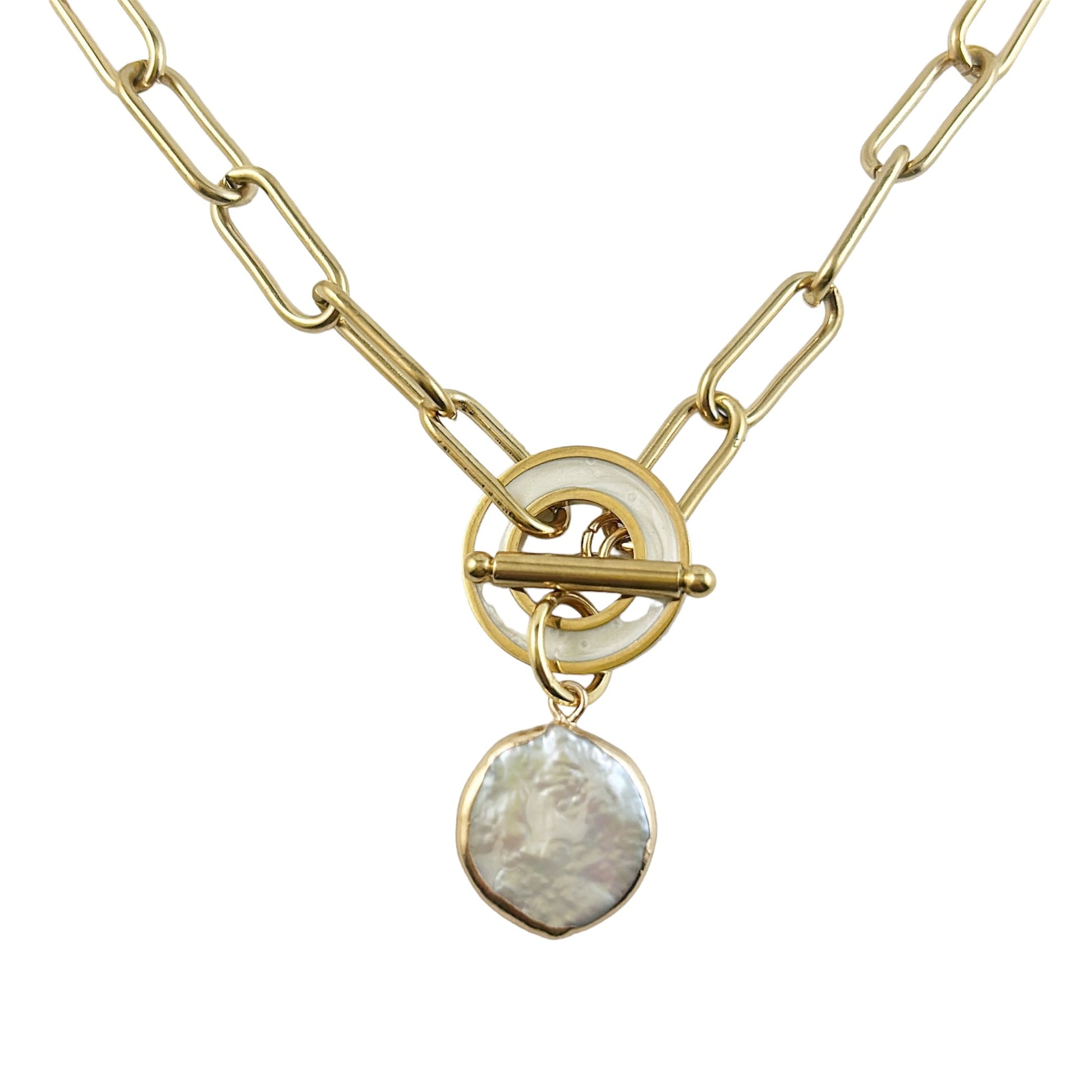 Keshi Pearl Toggle Necklace - Velora Luxury Fashion