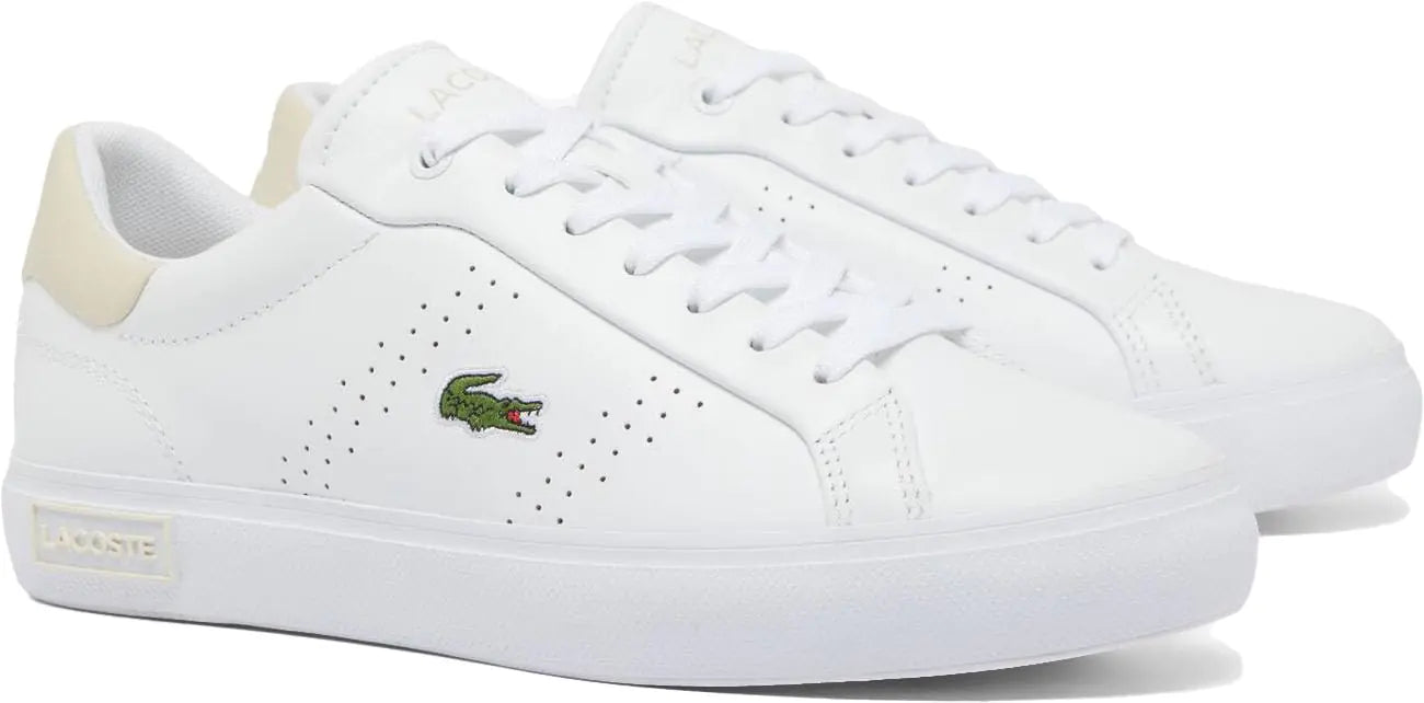 Lacoste Womens Powercourt 2.0 Sneaker WHT/Off WHT 5.5