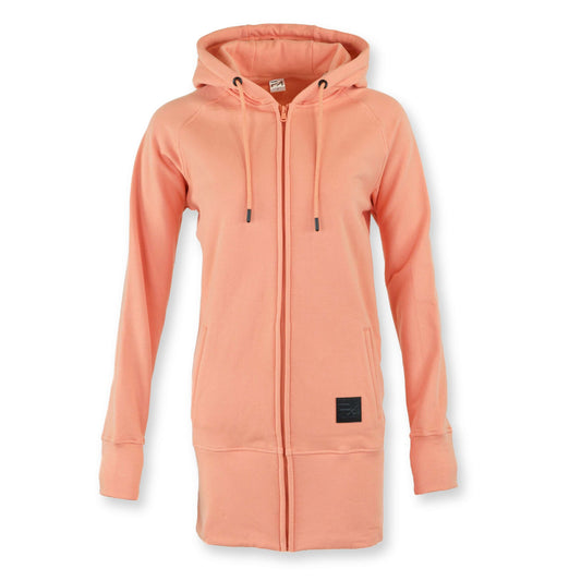 Kora Long Zipup Hoodie Peach - Velora