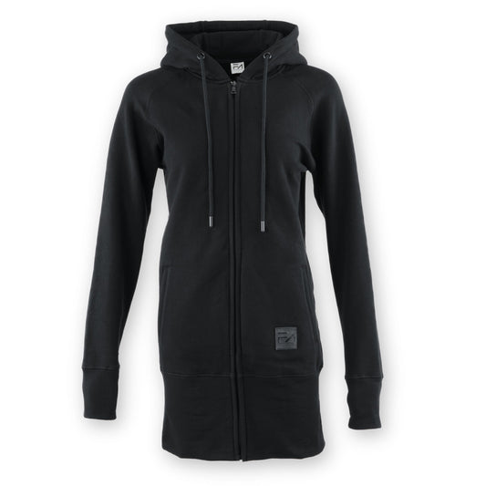 Kora Long Zipup Hoodie Black - Velora