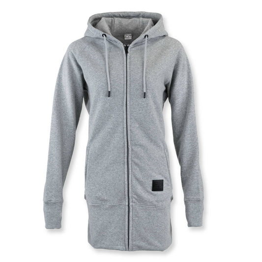 Kora Long Zipup Hoodie Heather Grey - Velora