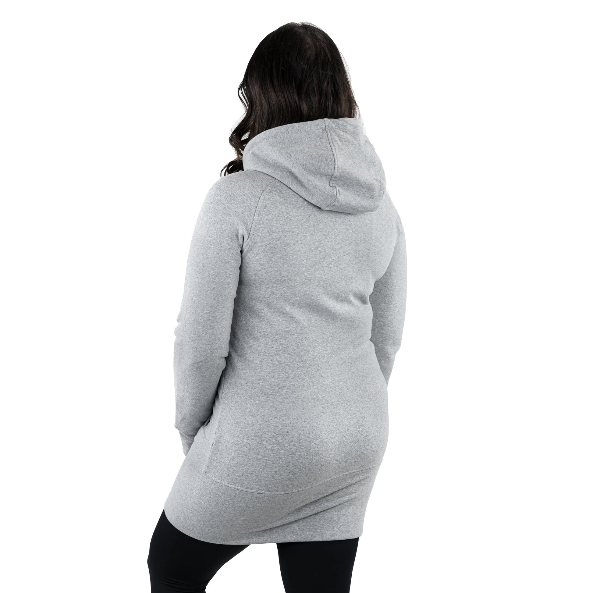 Kora Long Zipup Hoodie Heather Grey - Velora