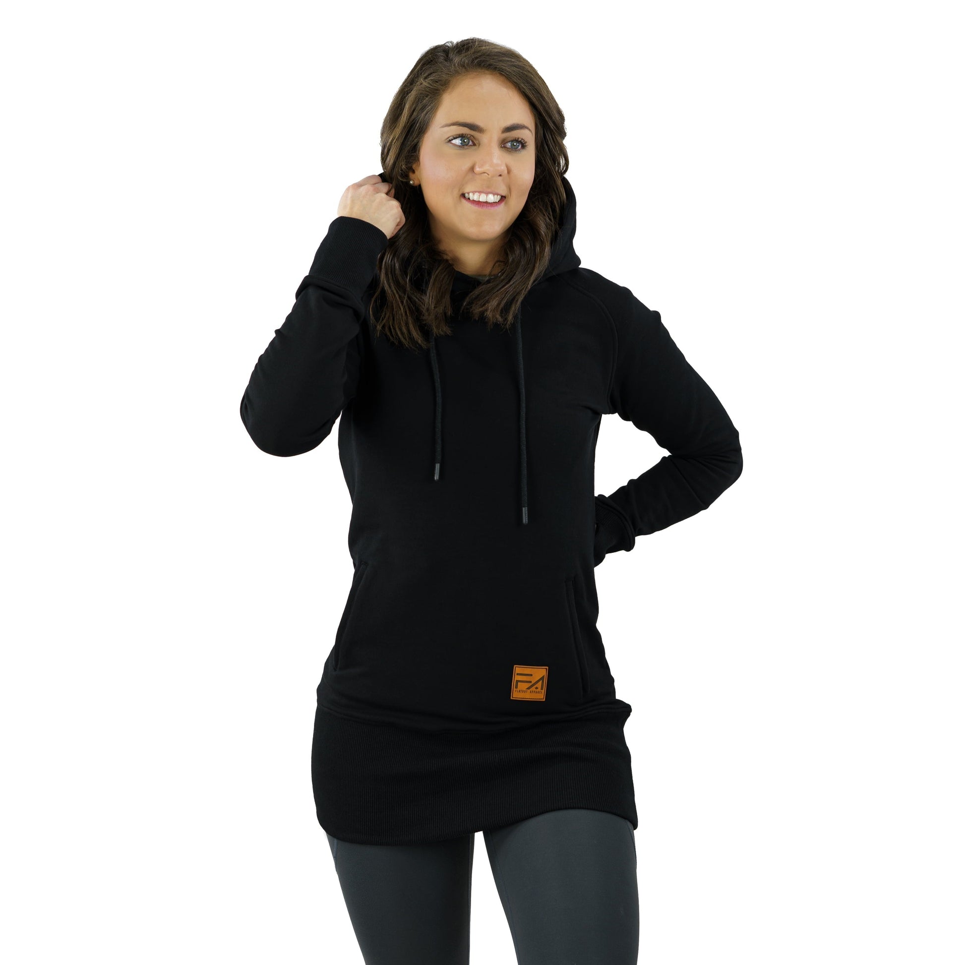 Kora Long Hoodie Black - Velora