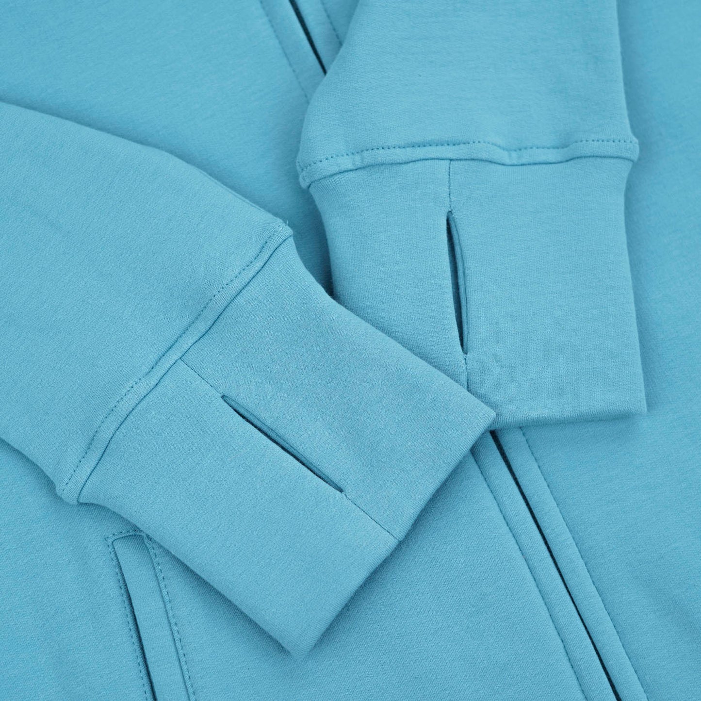 Kora Long Zipup Hoodie Sky Blue - Velora