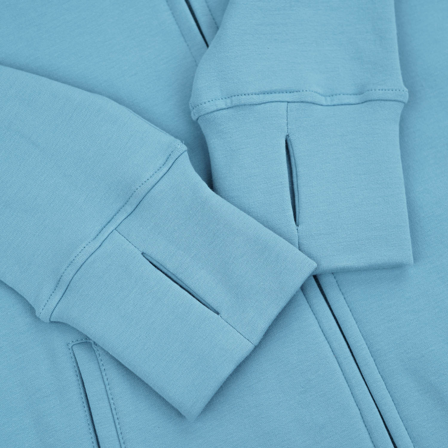Kora Long Zipup Hoodie Sky Blue - Velora