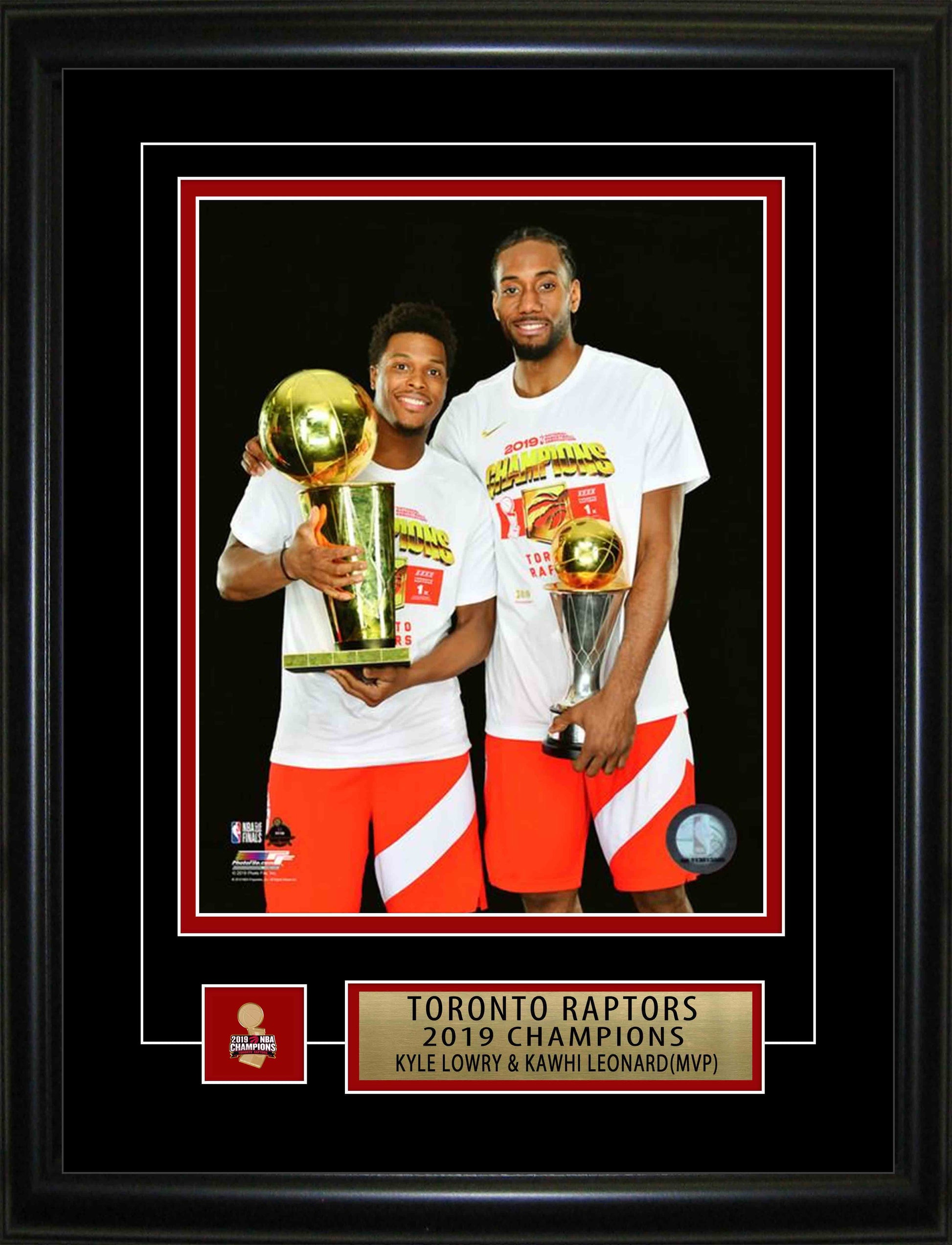 Kyle Lowry and Kawhi Leonard Toronto Raptors Framed 8x10 2019 World Champion Holding Both Trophies Photo - Velora Luxury Fashion