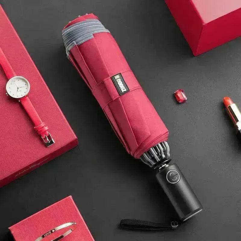LED Flashlight Lighting Rain and Sunshine Folding Umbrella - Velora
