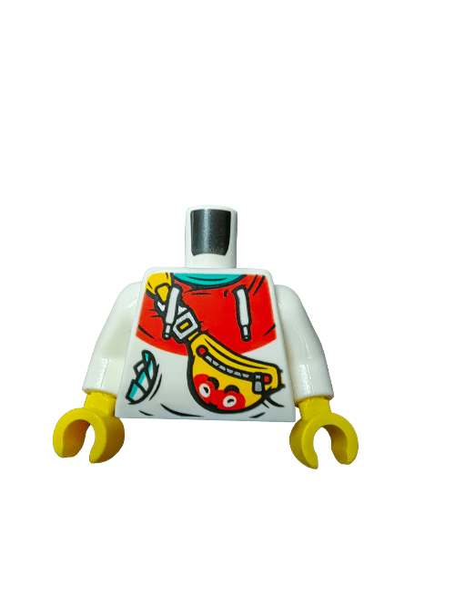 LEGO® 6378366 Torso, Hoodie with Red Hood and Yellow Bag with Strap - UB1126 - Velora Luxury Fashion