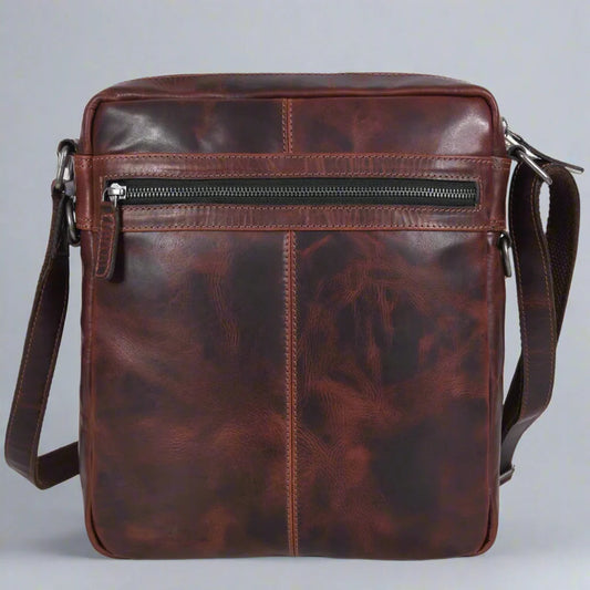 Manhattan Leather Satchel | Buffalo Leather Crossbody Bag for Men & Women Boutique of Leathers/Open Road
