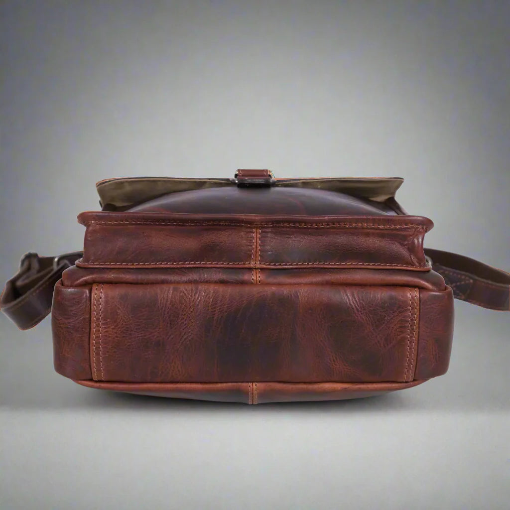 Manhattan Leather Satchel | Buffalo Leather Crossbody Bag for Men & Women Boutique of Leathers/Open Road