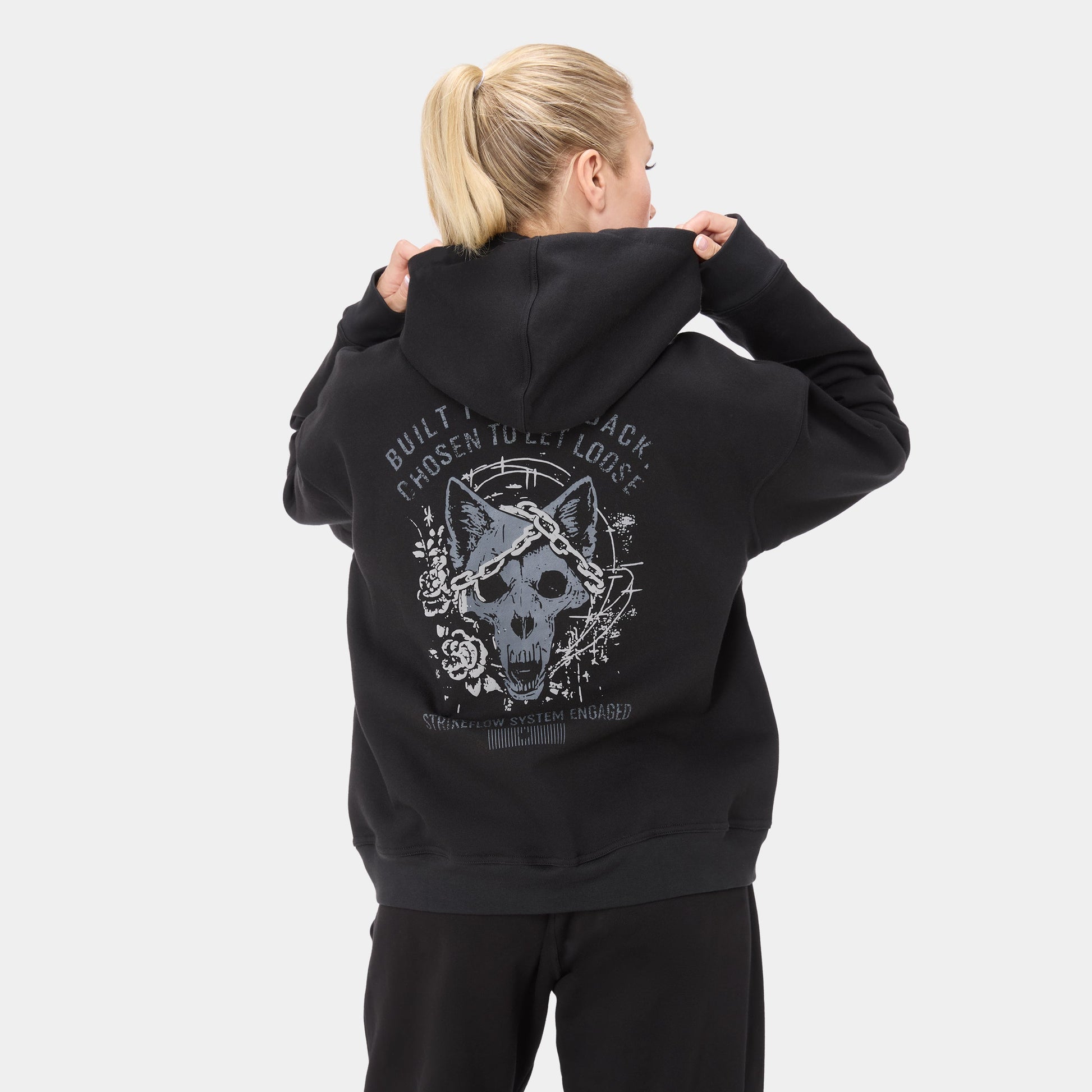 LOCKFEM_05 HOODIE — WAR BLACK - Velora Luxury Fashion