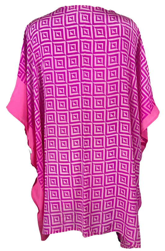 PRC6416 Avatar Pure Silk Short Kaftan Tunic without Slits - Velora