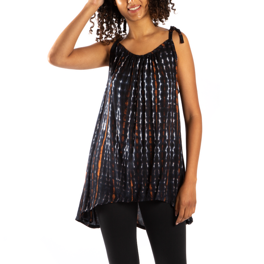 Tie-Dye Bone Motif Tank Top