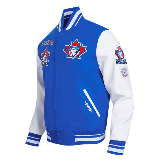 Toronto Blue Jays Retro Classics Rib Wool Varsity Jacket - Velora