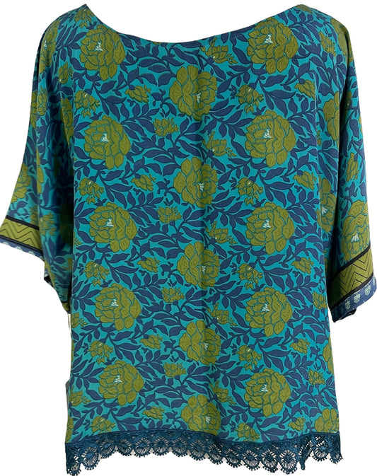 PRC6692 Avatar Pure Silk Side Slit Top - Velora