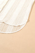 Lace Crochet Collared Neck Oversized Shirt - Velora Luxury Fashion