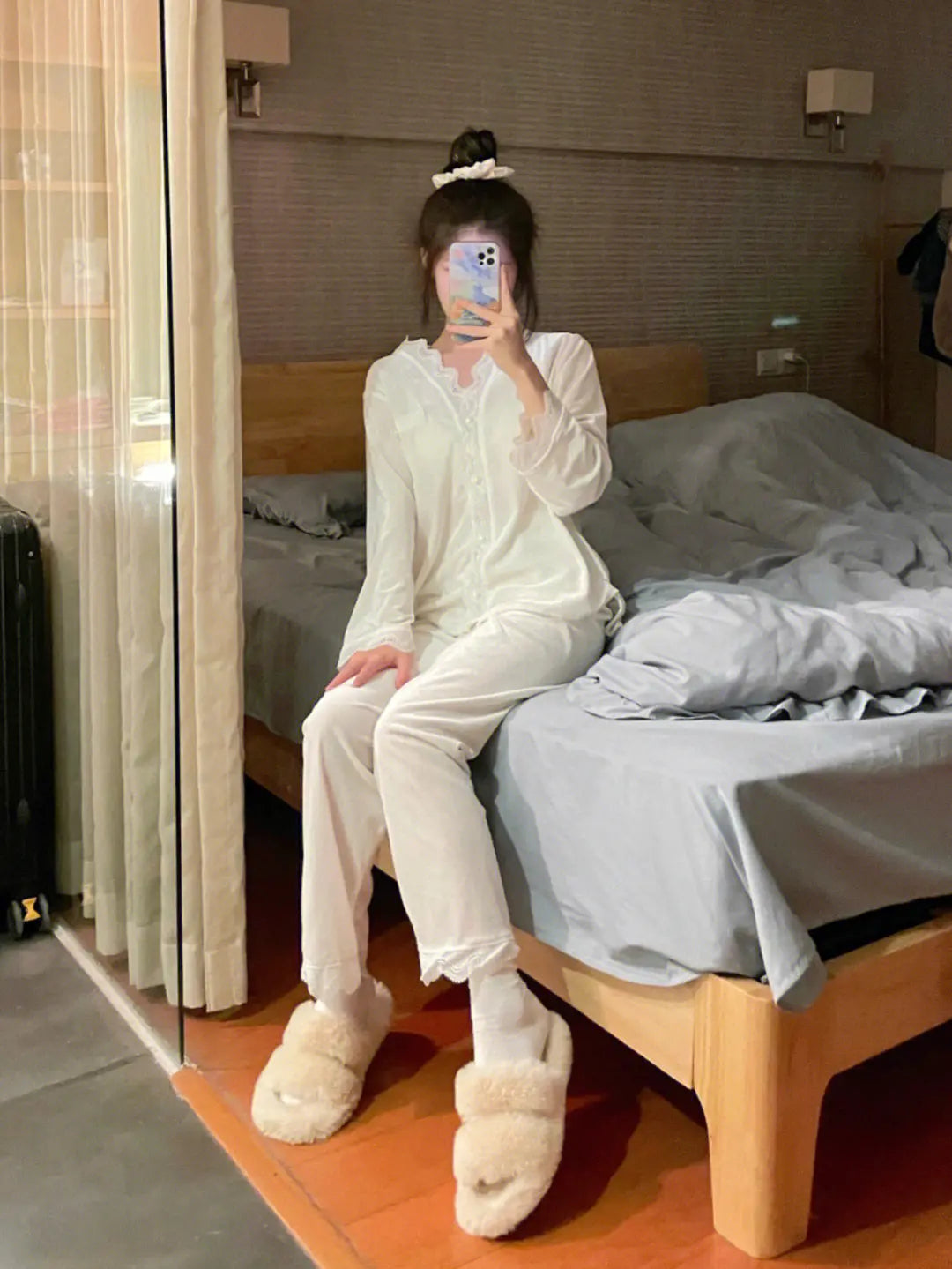 Lace Long-sleeved Pajamas Set For Women EX-STOCK Canada