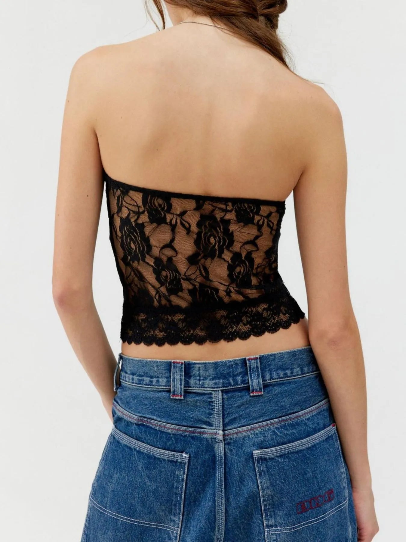 Lace Strapless Tube Top - Velora Luxury Fashion