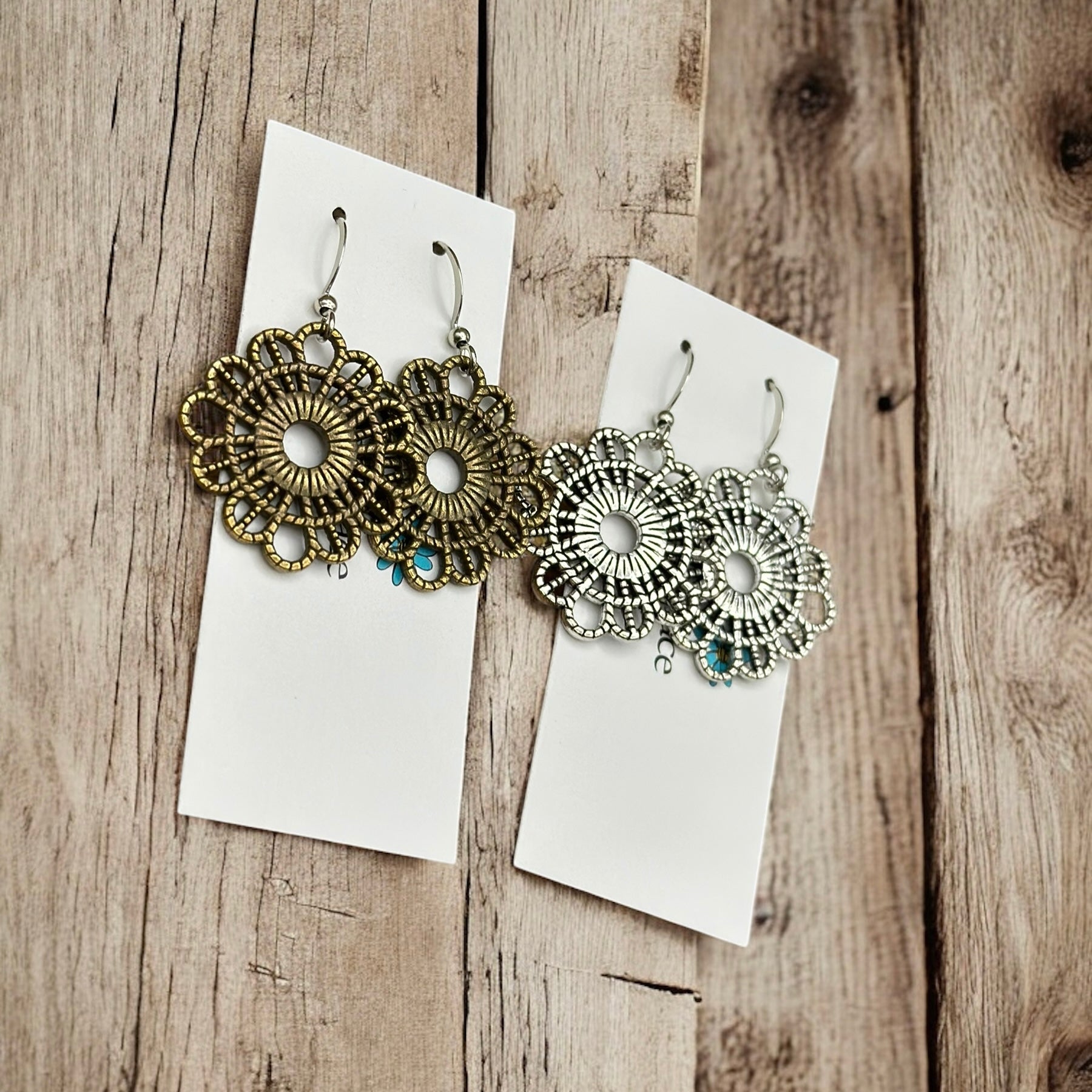 Lace Textured Earrings - Velora Luxury Fashion