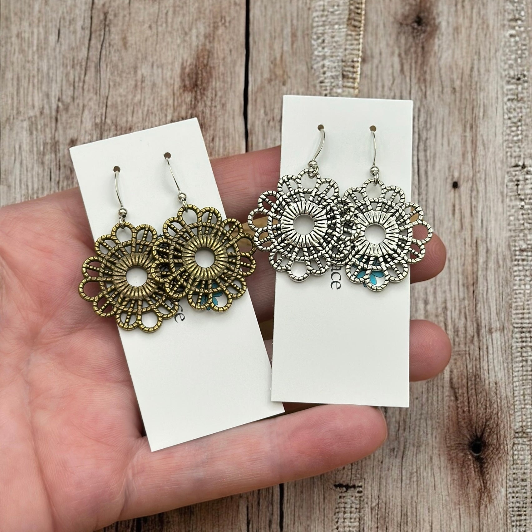 Lace Textured Earrings - Velora Luxury Fashion