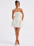 Lace-Up Sleeveless Satin Mini Dress with Bow - Velora Luxury Fashion