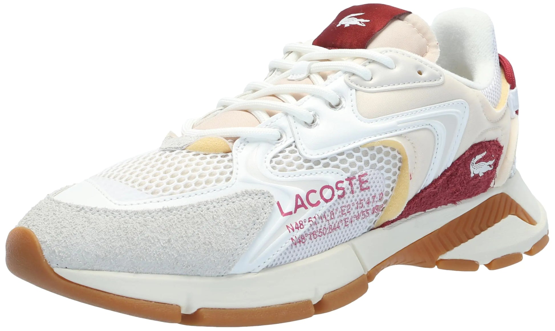 Lacoste Mens L003 NEO Sneaker WHT/RED 7.5 - Velora Luxury Fashion