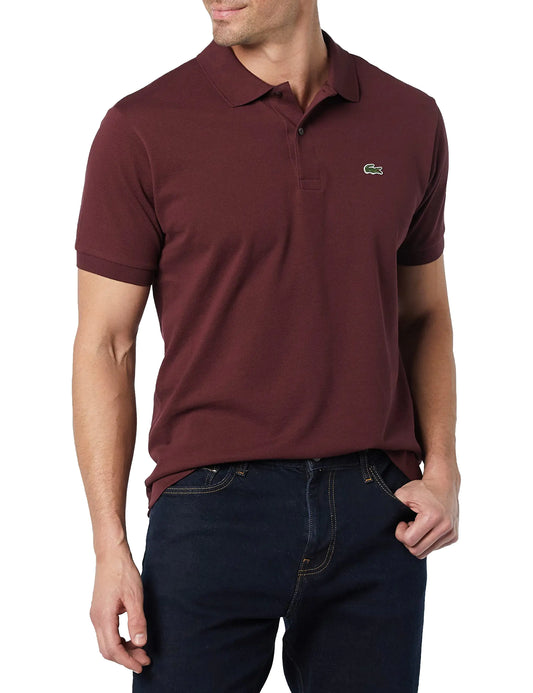 Lacoste Mens Legacy Short Sleeve L.12.12 Pique Polo Shirt Espresso Medium - Velora Luxury Fashion