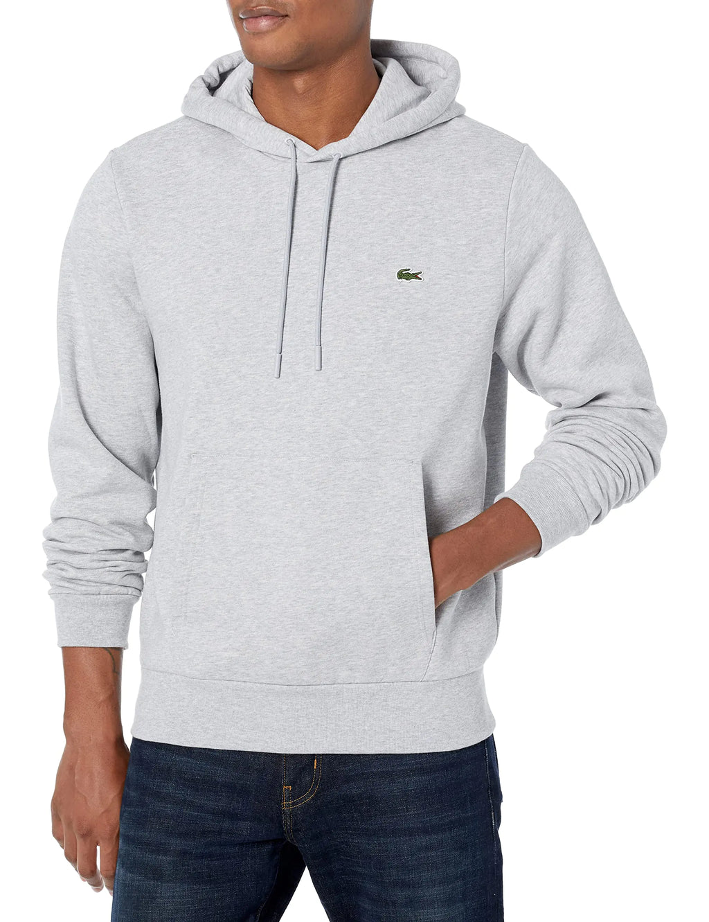 Lacoste Mens Long Sleeve Solid Pop Over Fleece Hoodie - Velora Luxury Fashion