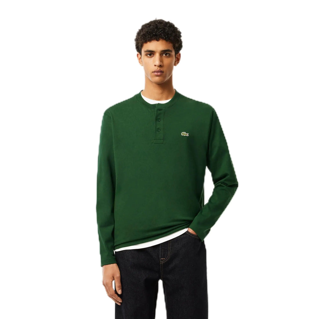 Lacoste Mens Long Sleeved Cotton Jersey T-Shirt Green 6 - Velora Luxury Fashion