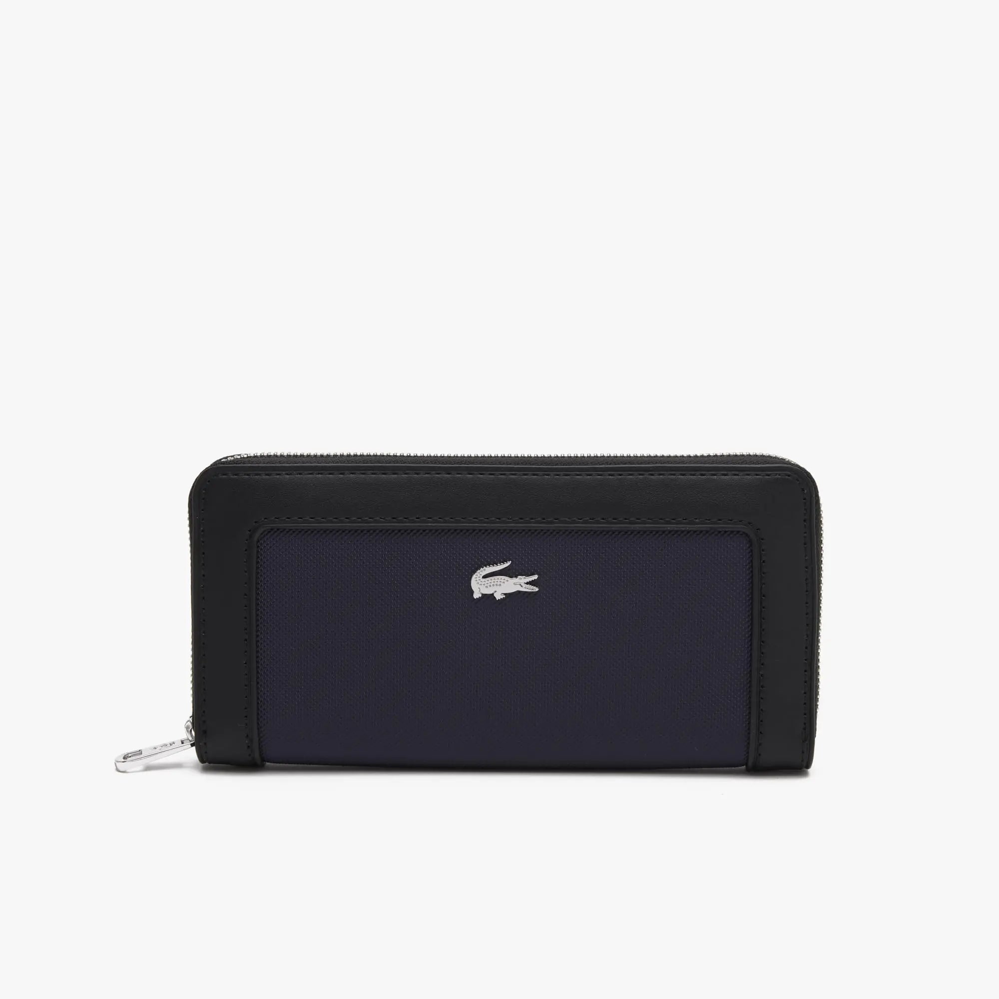 Lacoste Womens Large Nilly RFID Protect Zipped Billfold Wallet Dark Sapphires/Black One Size - Velora Luxury Fashion
