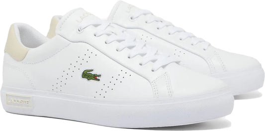 Lacoste Womens Powercourt 2.0 Sneaker WHT/Off WHT 5.5 - Velora Luxury Fashion
