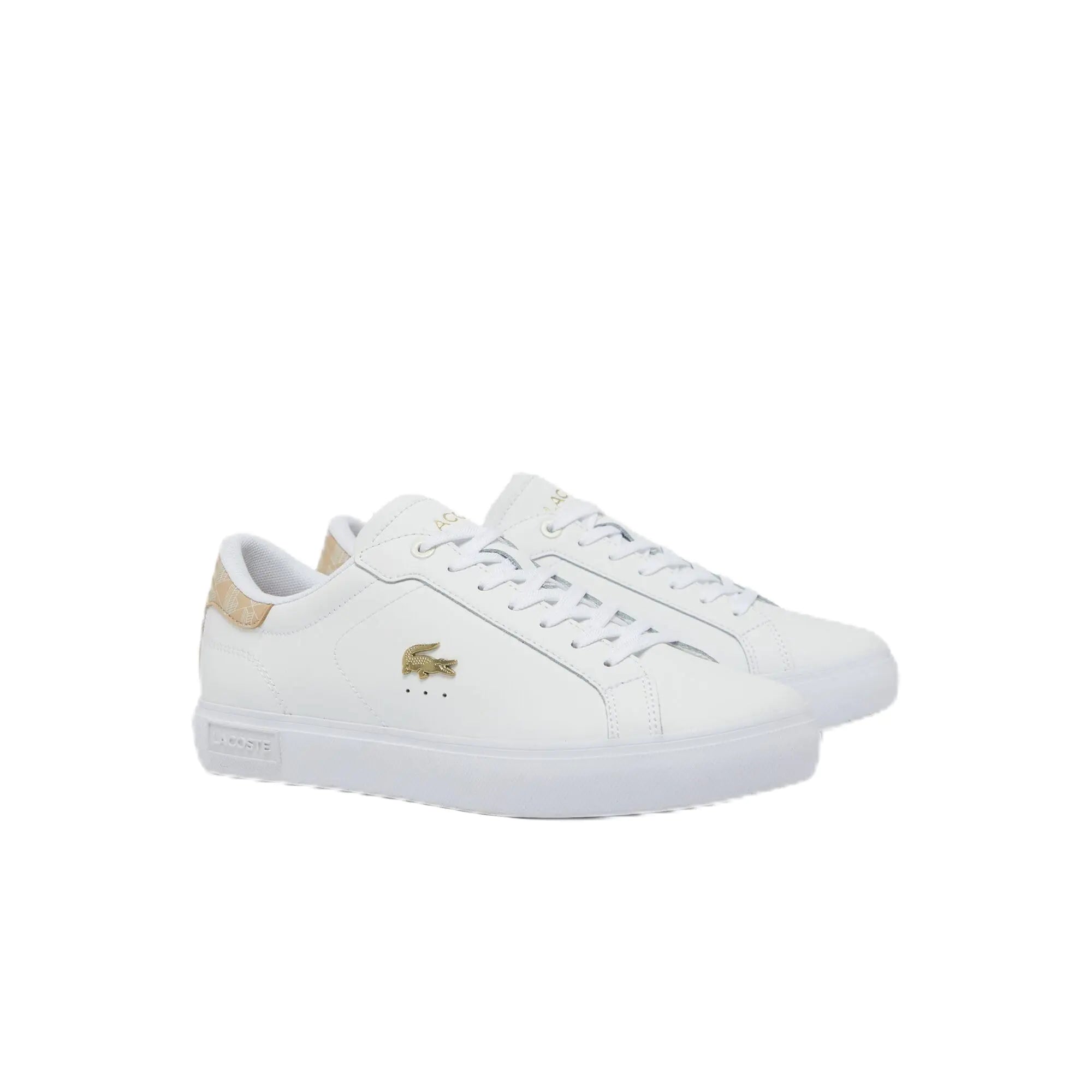 Lacoste Womens Powercourt Sneaker WHT/LT BRW 7 - Velora Luxury Fashion