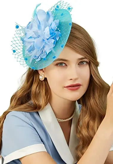 Lady Fancy Mesh Wedding Fascinators Hats for Womens Headwear Veil Flower Cocktail Tea Party Church Derby Hat Chapeu Feminino - Velora Luxury Fashion