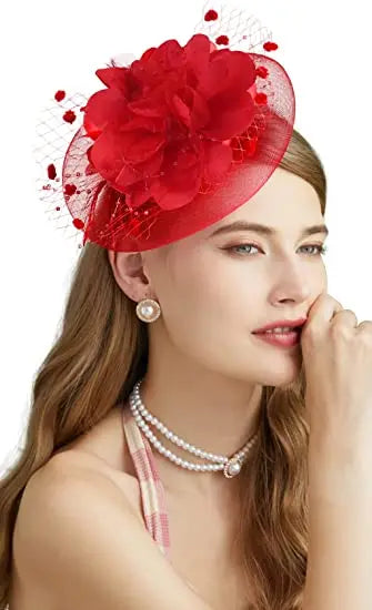 Lady Fancy Mesh Wedding Fascinators Hats for Womens Headwear Veil Flower Cocktail Tea Party Church Derby Hat Chapeu Feminino - Velora Luxury Fashion