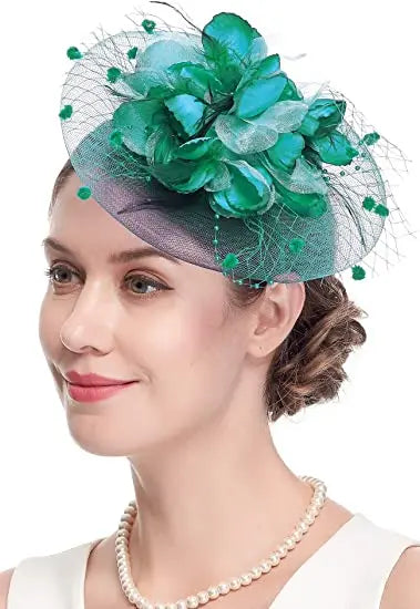 Lady Fancy Mesh Wedding Fascinators Hats for Womens Headwear Veil Flower Cocktail Tea Party Church Derby Hat Chapeu Feminino - Velora Luxury Fashion