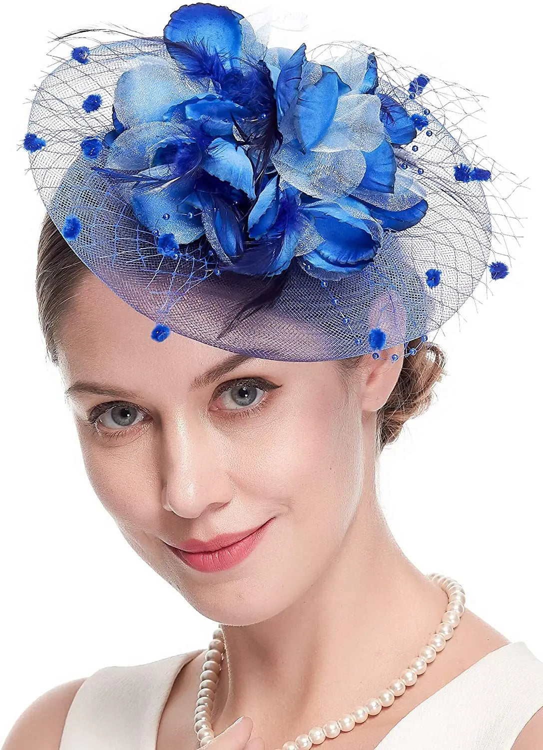 Lady Fancy Mesh Wedding Fascinators Hats for Womens Headwear Veil Flower Cocktail Tea Party Church Derby Hat Chapeu Feminino - Velora Luxury Fashion