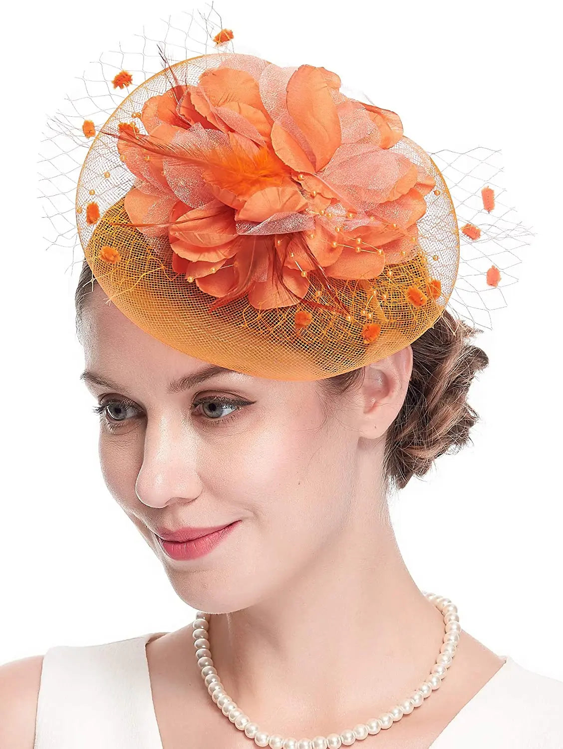 Lady Fancy Mesh Wedding Fascinators Hats for Womens Headwear Veil Flower Cocktail Tea Party Church Derby Hat Chapeu Feminino - Velora Luxury Fashion