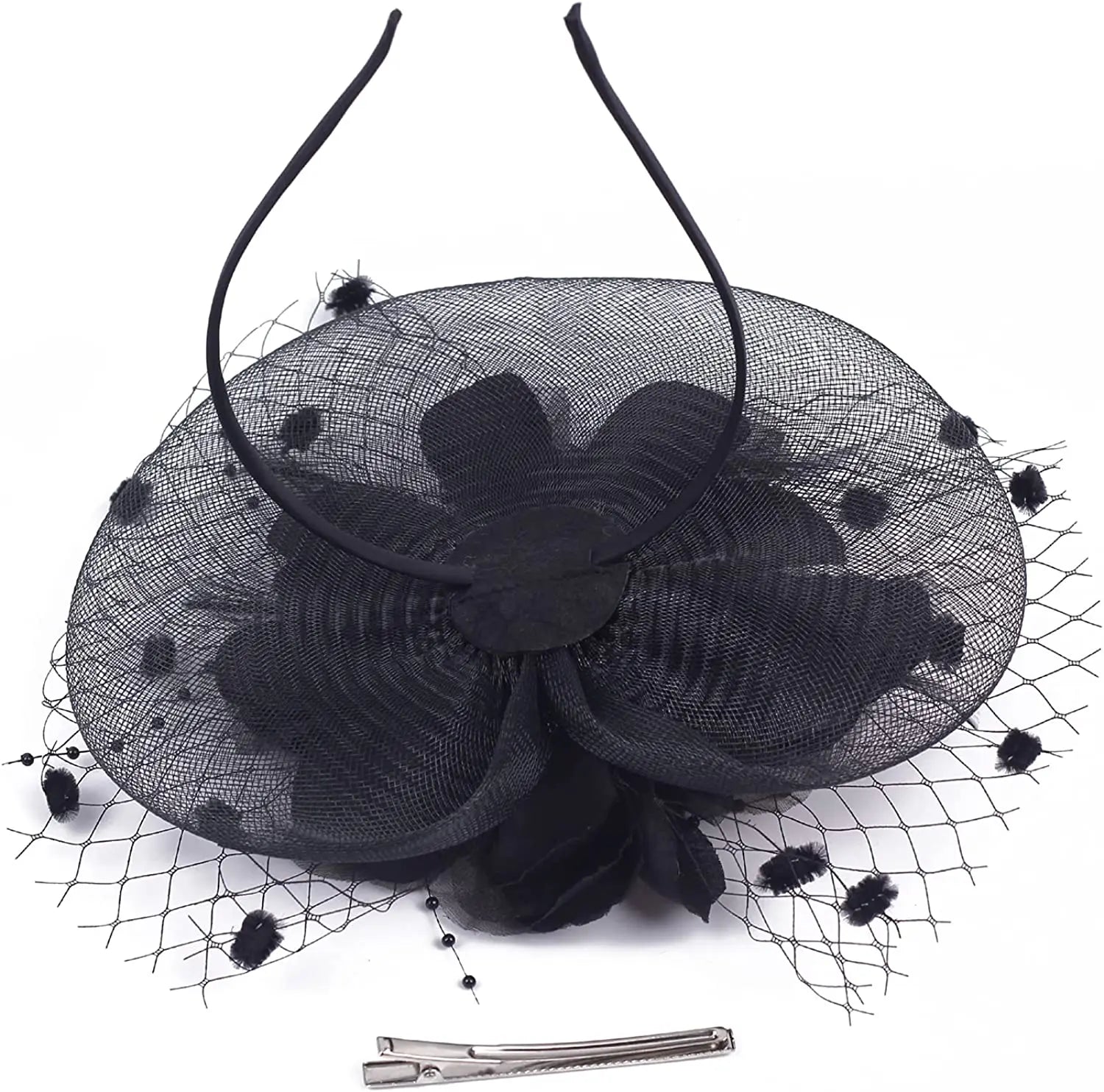 Lady Fancy Mesh Wedding Fascinators Hats for Womens Headwear Veil Flower Cocktail Tea Party Church Derby Hat Chapeu Feminino - Velora Luxury Fashion