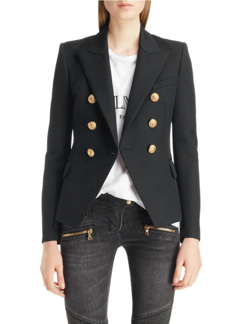 Lapel Collar Long Sleeve Blazer - Velora Luxury Fashion