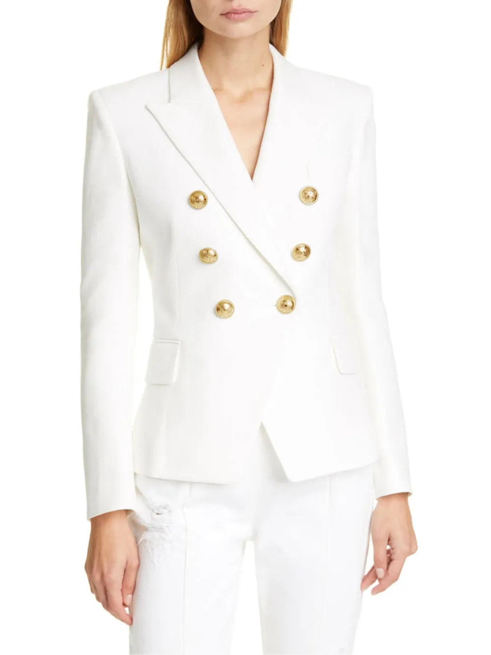Lapel Collar Long Sleeve Blazer - Velora Luxury Fashion