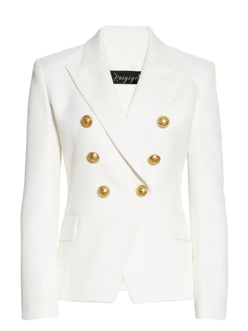 Lapel Collar Long Sleeve Blazer - Velora Luxury Fashion