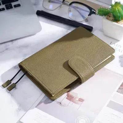 Leather Notebook Lychee Pattern Head Layer Cowhide A6 Loose-Leaf Diary